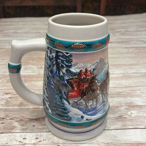 1993 Budweiser Holiday Stein Collection Special Delivery by Artist Nora Koerber